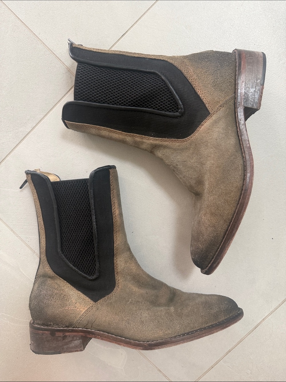 Free People Suede Chelsea Boots in Brown